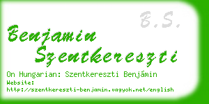 benjamin szentkereszti business card