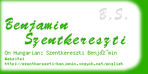 benjamin szentkereszti business card